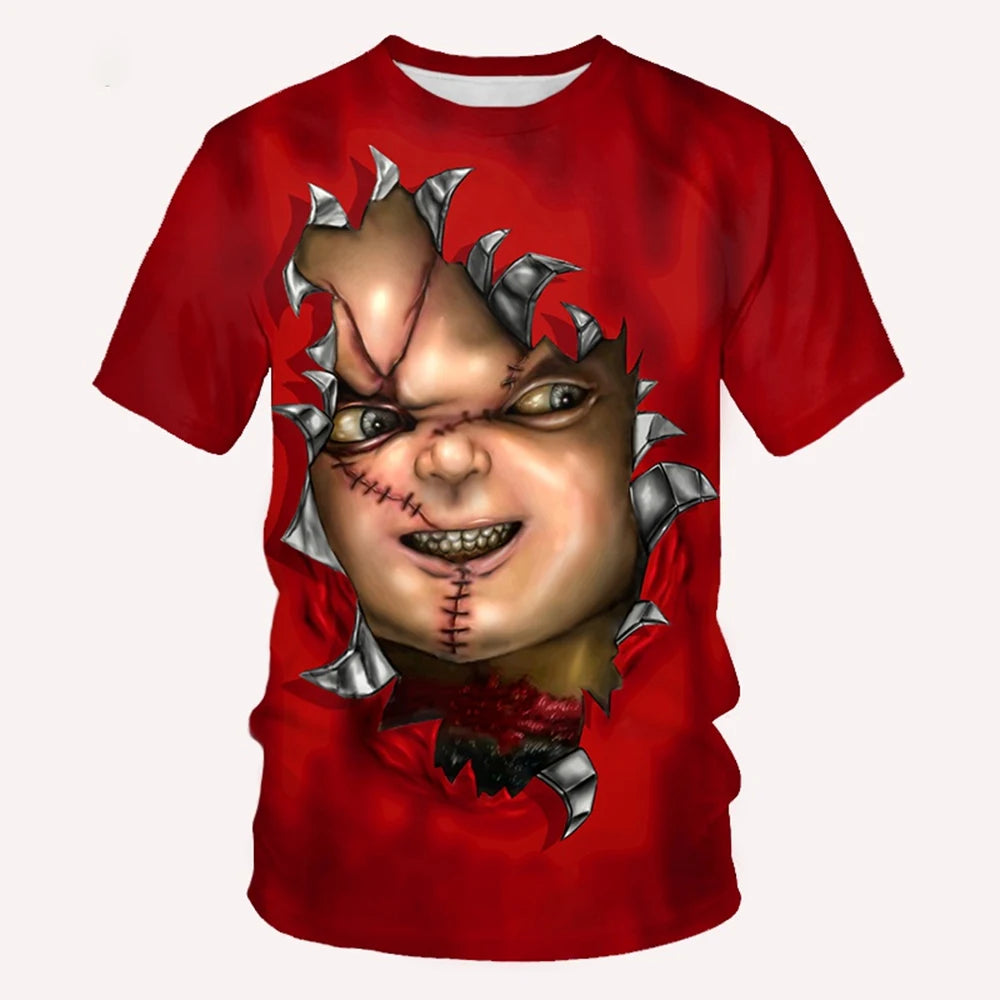 Summer novel and personalized 3D printed movie themed printed pattern neutral casual comfortable short sleeved T-shirt