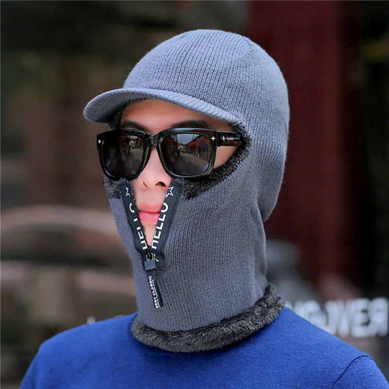 Men's Winter Warm Knit Hat | Windproof Ear Protection Cap