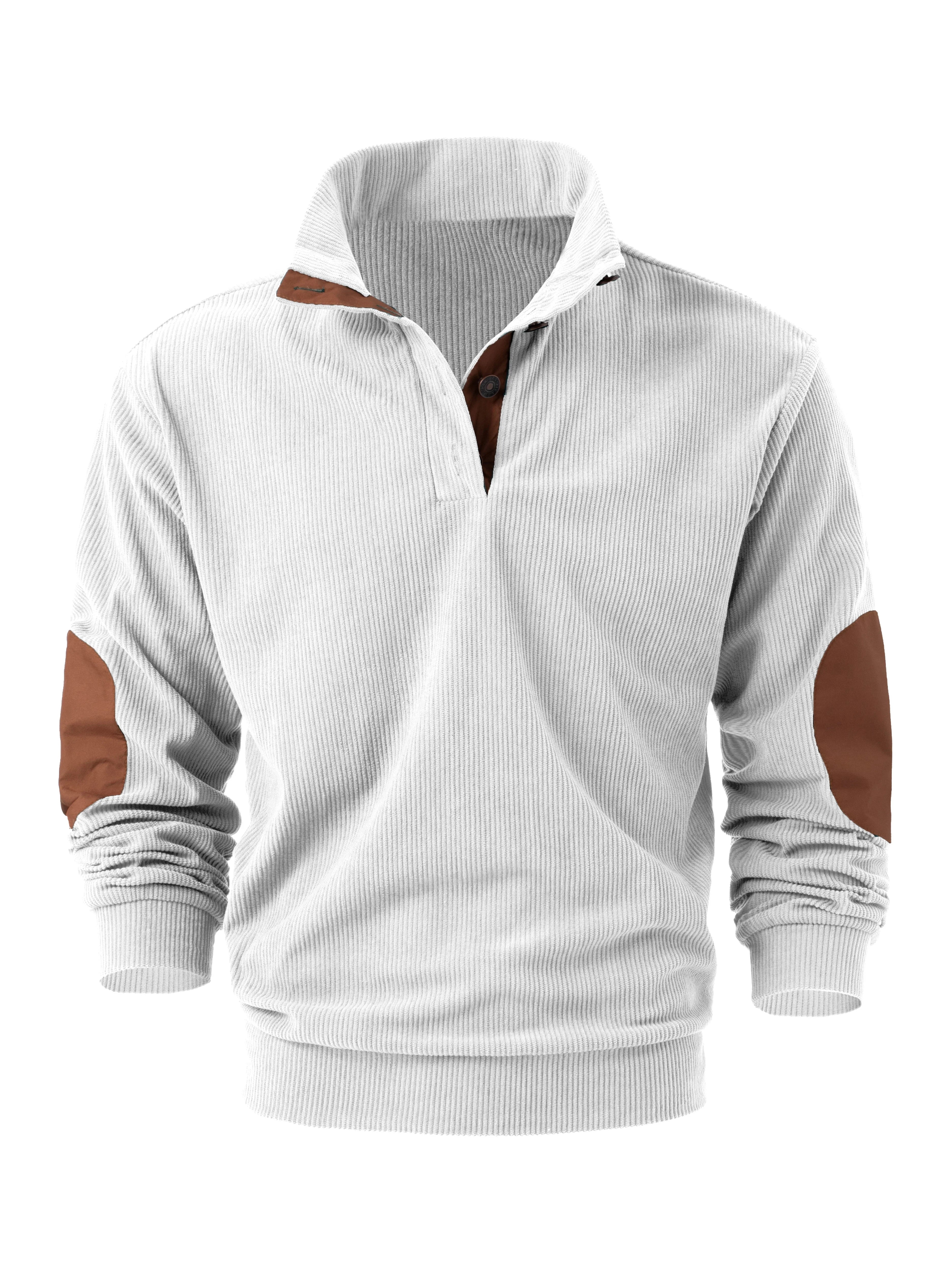 Spring and autumn solid color sports long-sleeved tops for men, fashionable and casual stand-up collar outdoor men's pullover