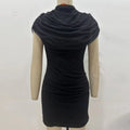 Patchwork Women's Stacked Decorative Cinched Waist Dresses Female Slimming Bodycon Elegant Party Dresses For Ladies