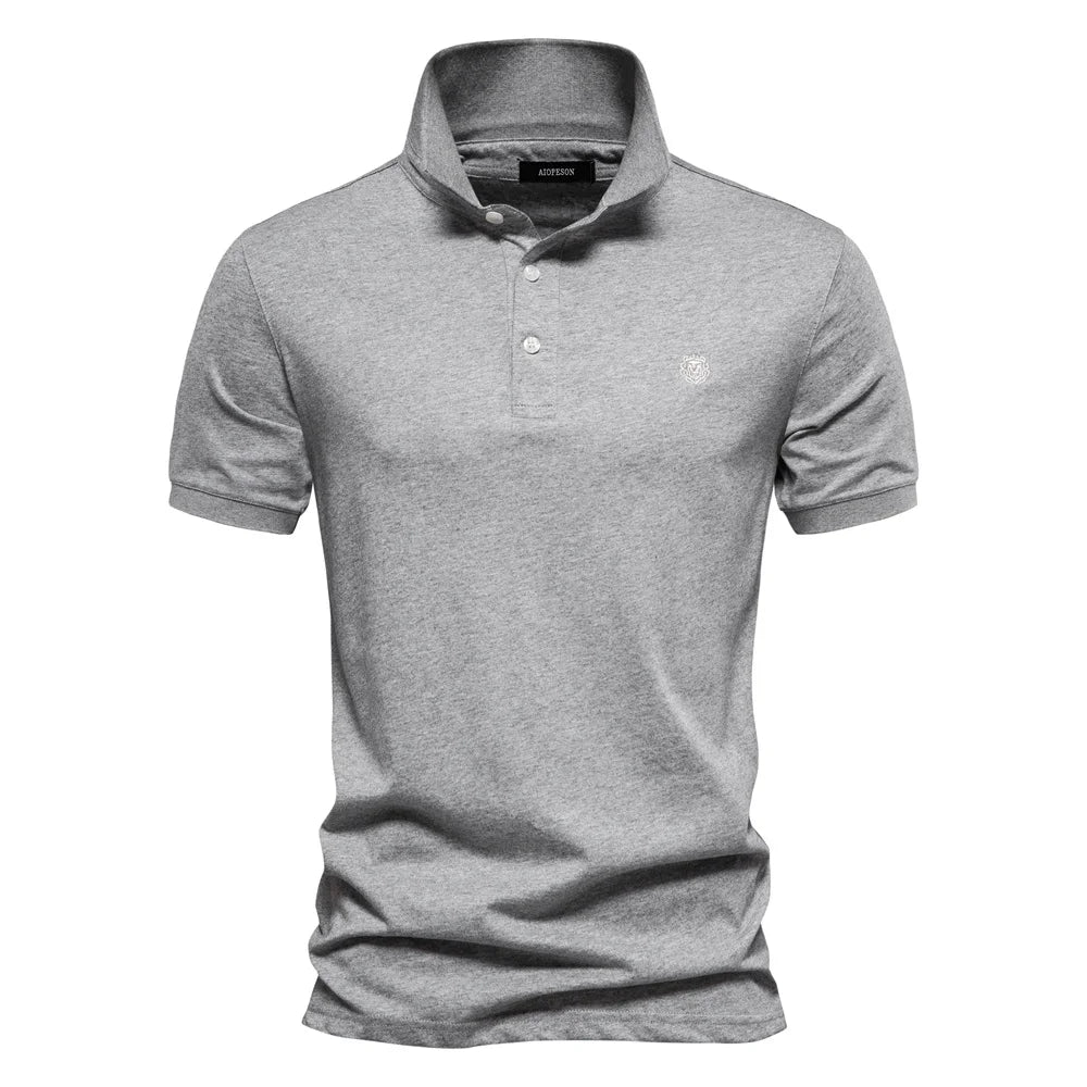 Men's Embroidered Cotton Polo Shirt | Short Sleeve | Summer