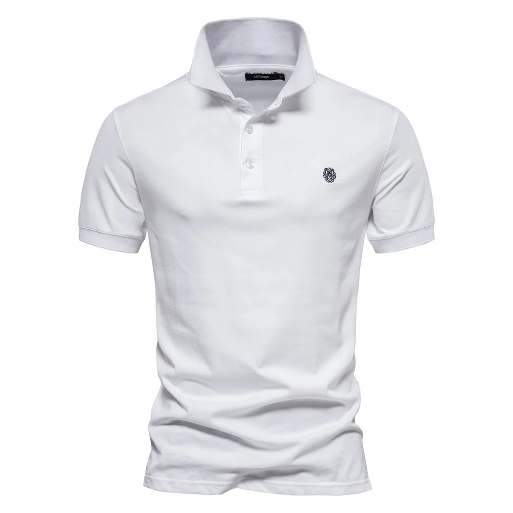 Men's Embroidered Cotton Polo Shirt | Short Sleeve | Summer