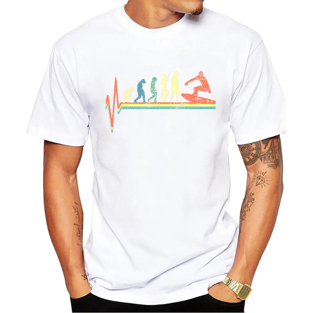 Retro Car Print Beach Surf T-Shirt | Men's Casual Tee