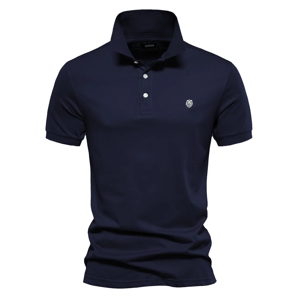 Men's Embroidered Cotton Polo Shirt | Short Sleeve | Summer