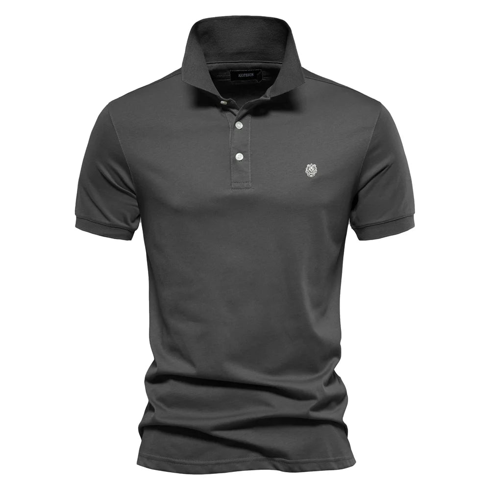 Men's Embroidered Cotton Polo Shirt | Short Sleeve | Summer