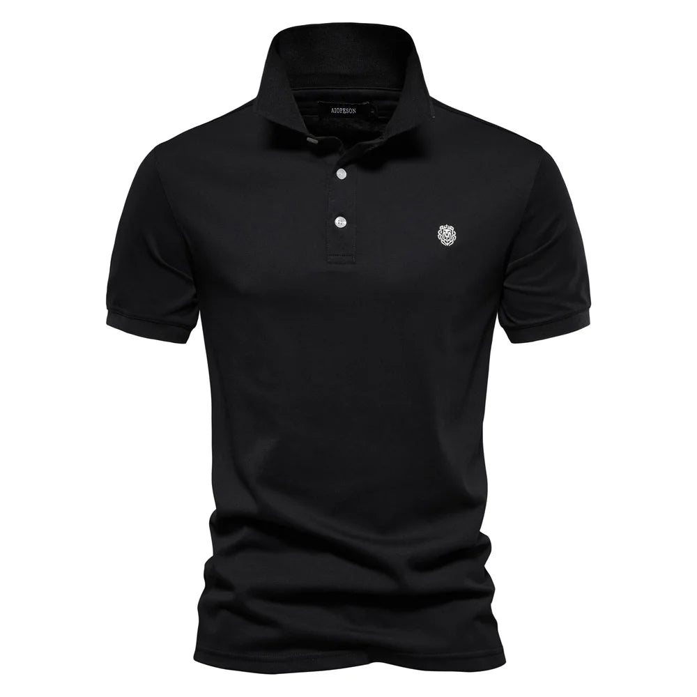 Men's Embroidered Cotton Polo Shirt | Short Sleeve | Summer