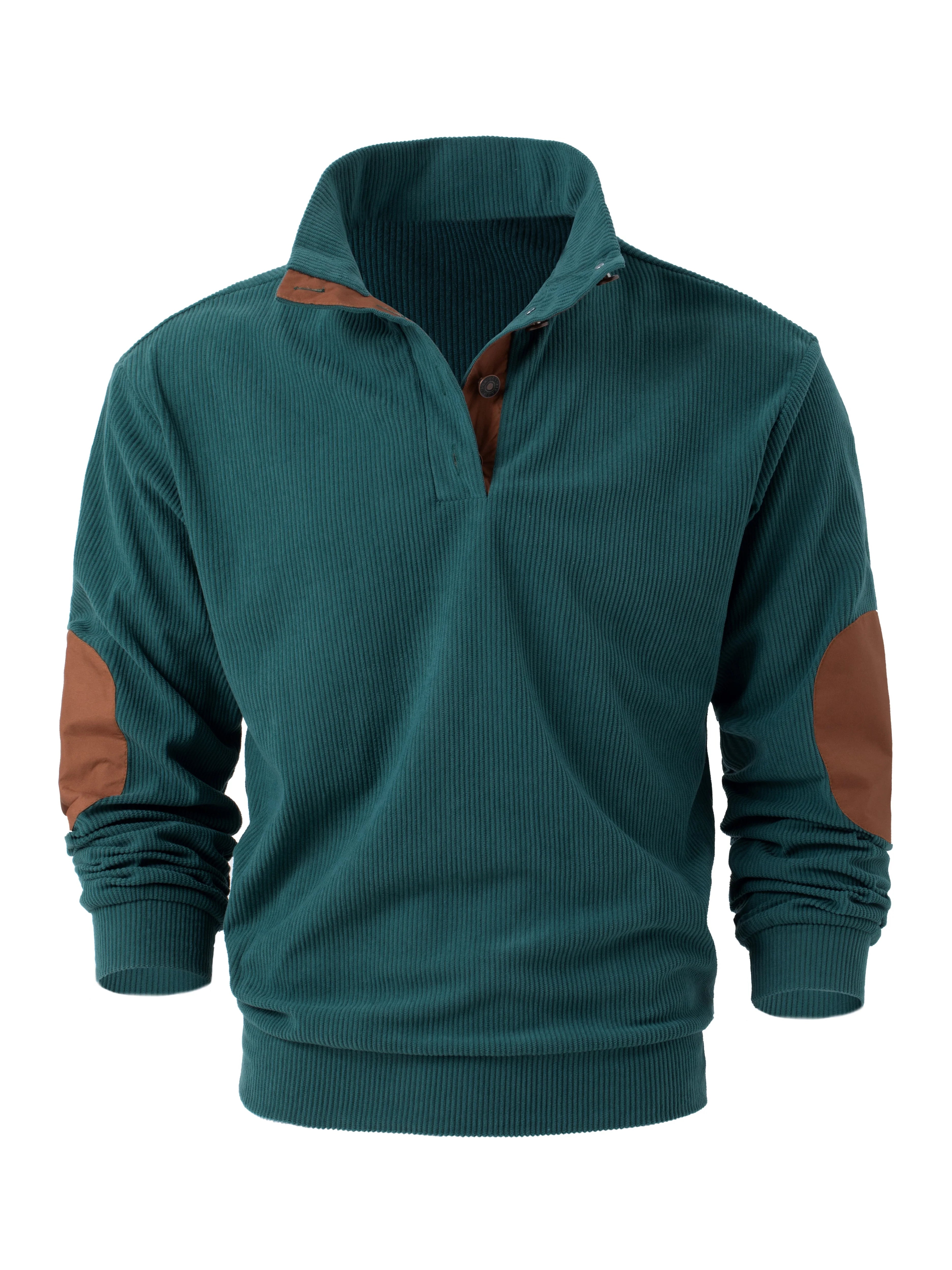 Spring and autumn solid color sports long-sleeved tops for men, fashionable and casual stand-up collar outdoor men's pullover