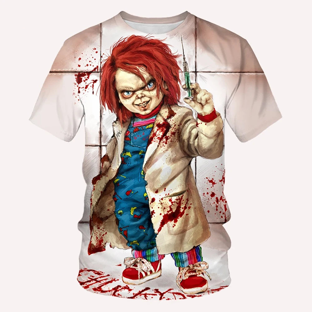 Summer novel and personalized 3D printed movie themed printed pattern neutral casual comfortable short sleeved T-shirt
