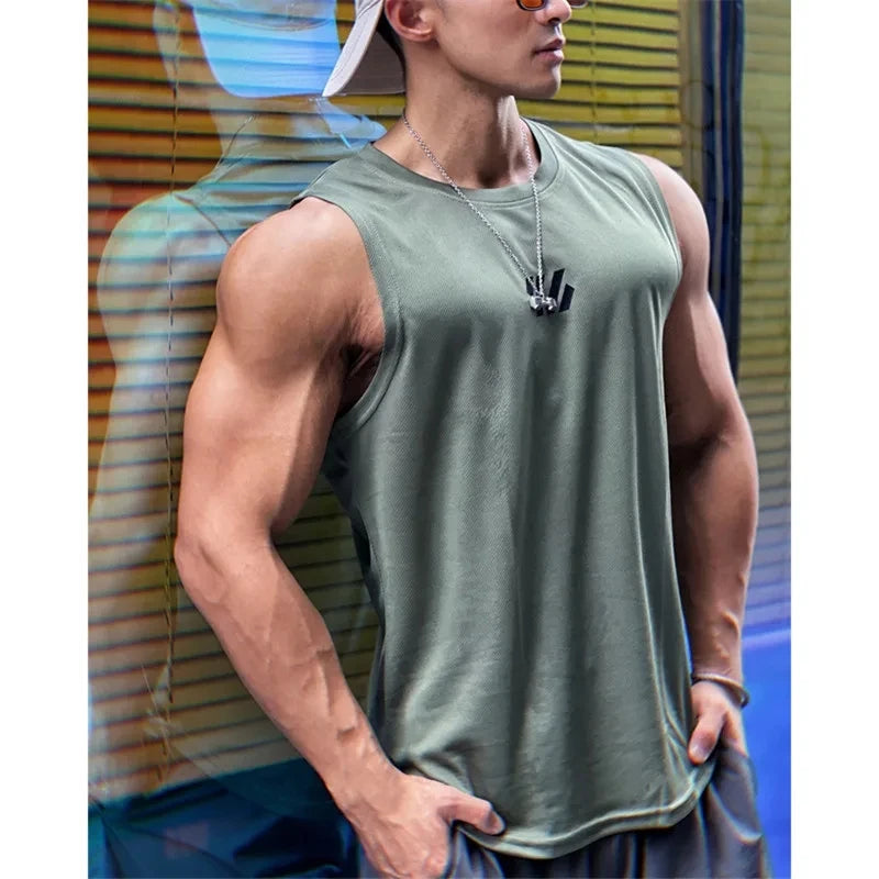 Men's Mesh Sleeveless Gym Vest | Running & Fitness Tank Top