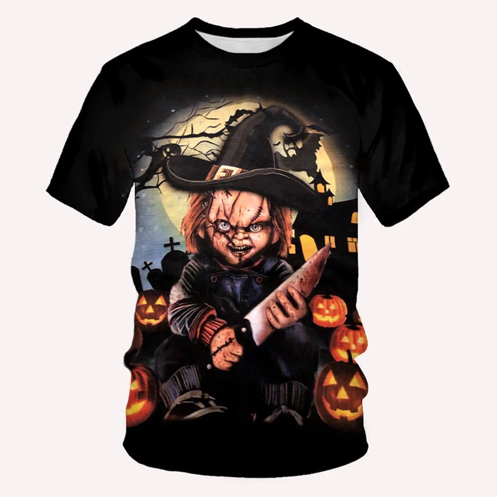 Summer novel and personalized 3D printed movie themed printed pattern neutral casual comfortable short sleeved T-shirt