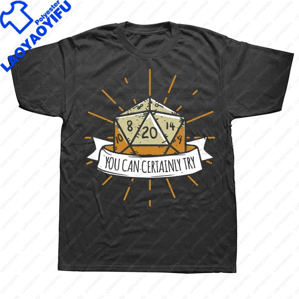 I Have A Plan D20 Dice Role Playing Game DnD T-shirt  Novelty Dungeon Dragon T Shirts Graphic Personalized Printed Women Men