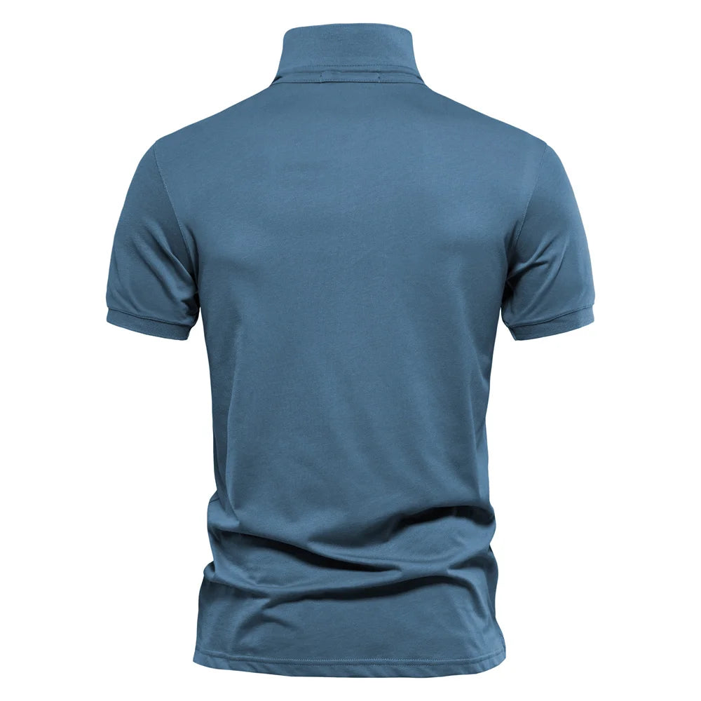 Men's Embroidered Cotton Polo Shirt | Short Sleeve | Summer