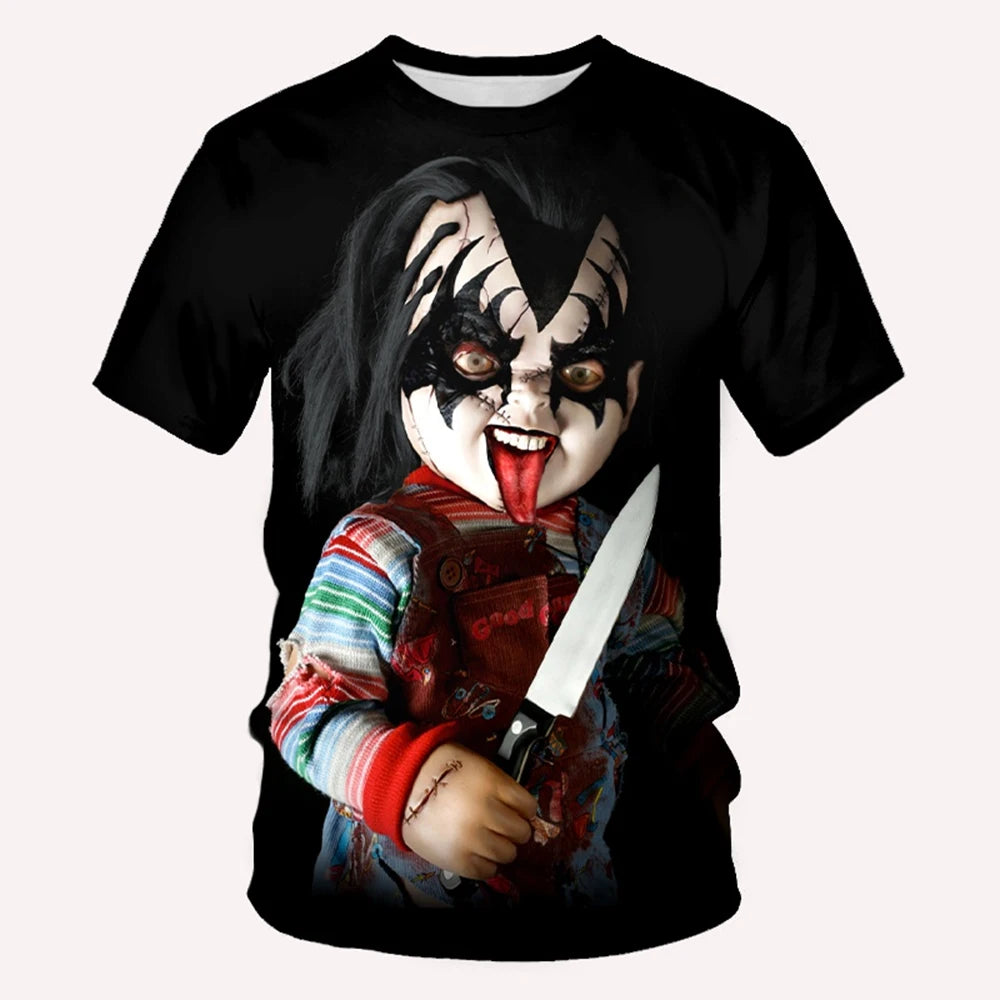 Summer novel and personalized 3D printed movie themed printed pattern neutral casual comfortable short sleeved T-shirt