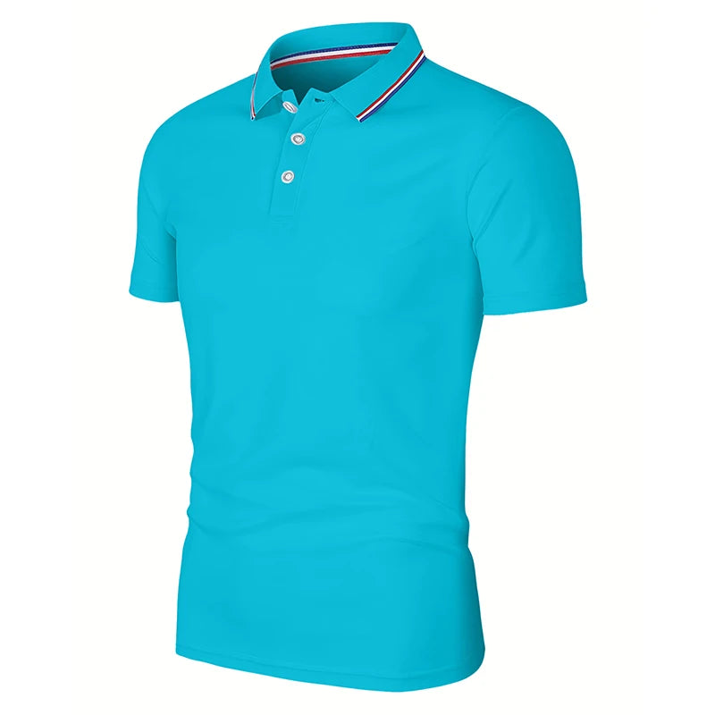 Men's Solid Color Polo Shirt | Breathable Short Sleeve | Summer