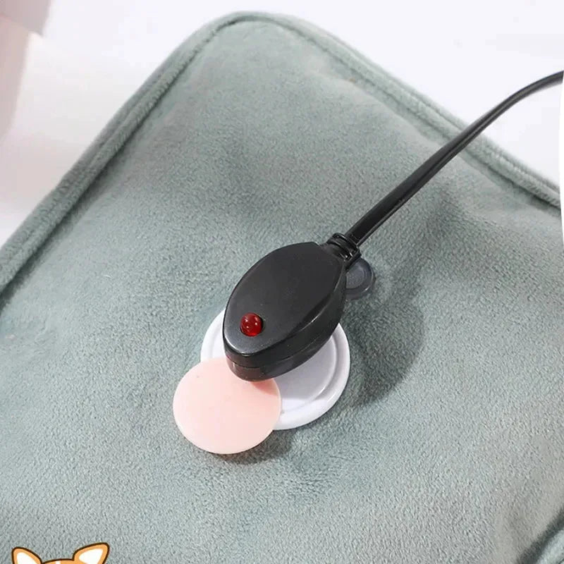 Reusable Hot Compress Bag with EU Plug Rechargeable Hand Warmer Cute Design Portable Hot Water Bottle for Therapeutic Warmth