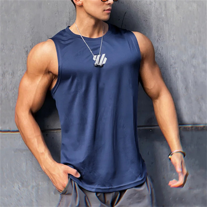Men's Mesh Sleeveless Gym Vest | Running & Fitness Tank Top