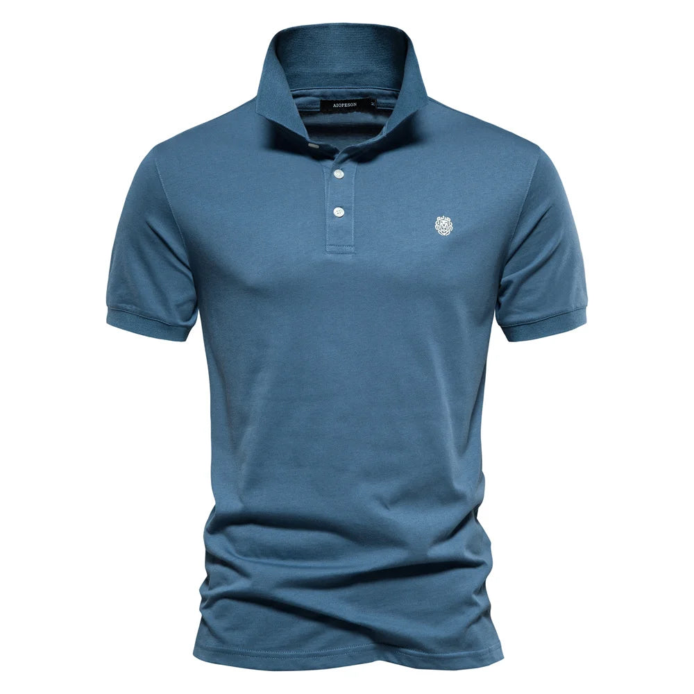 Men's Embroidered Cotton Polo Shirt | Short Sleeve | Summer
