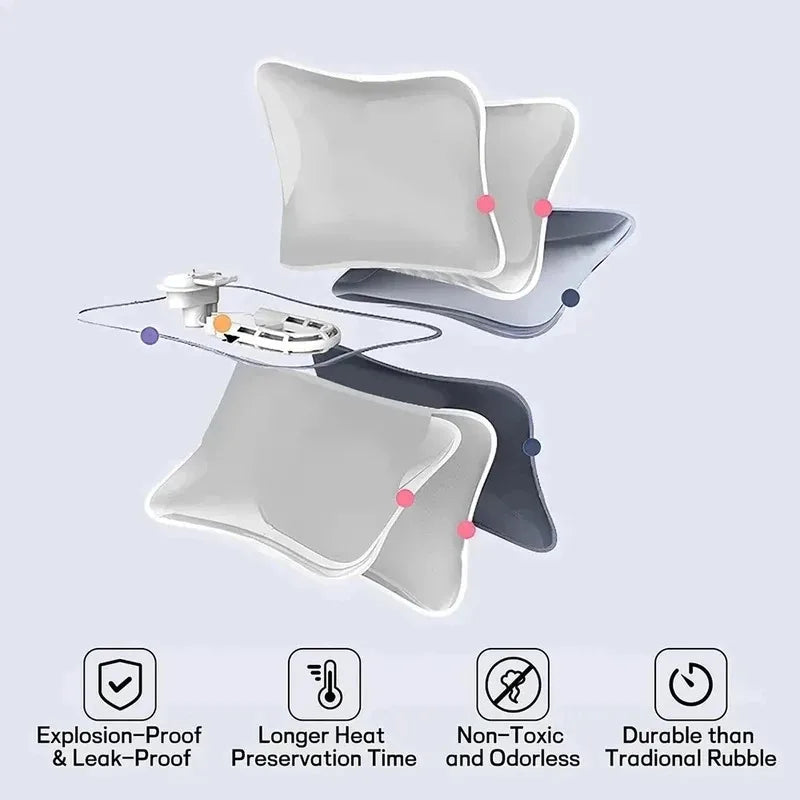 Reusable Hot Compress Bag with EU Plug Rechargeable Hand Warmer Cute Design Portable Hot Water Bottle for Therapeutic Warmth