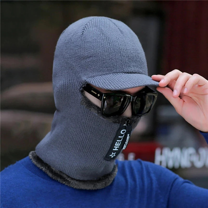 Men's Winter Warm Knit Hat | Windproof Ear Protection Cap