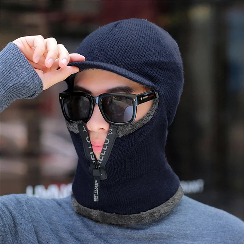Men's Winter Warm Knit Hat | Windproof Ear Protection Cap