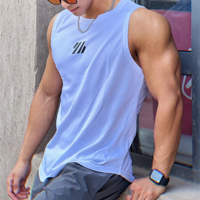 Men's Mesh Sleeveless Gym Vest | Running & Fitness Tank Top