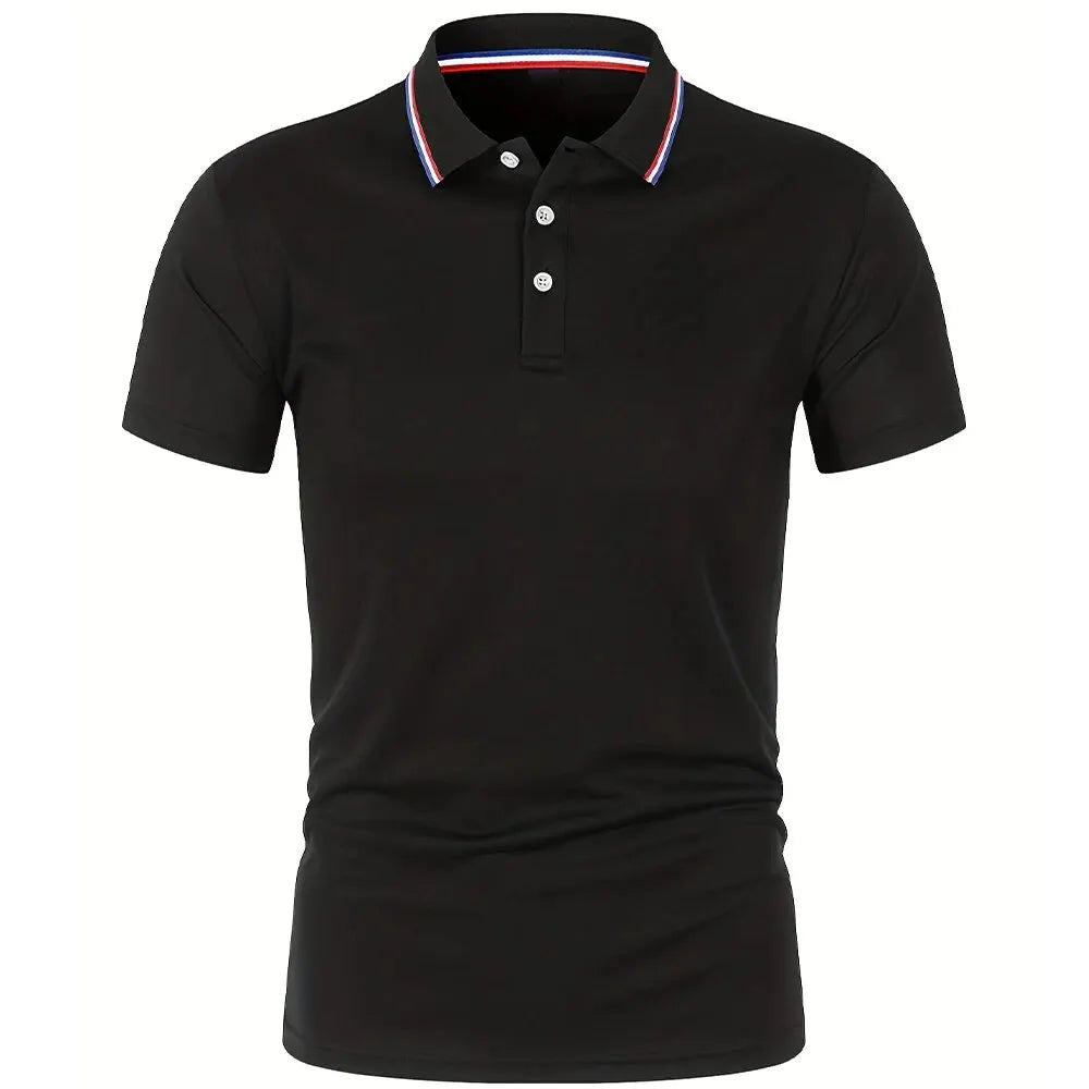 Men's Solid Color Polo Shirt | Breathable Short Sleeve | Summer