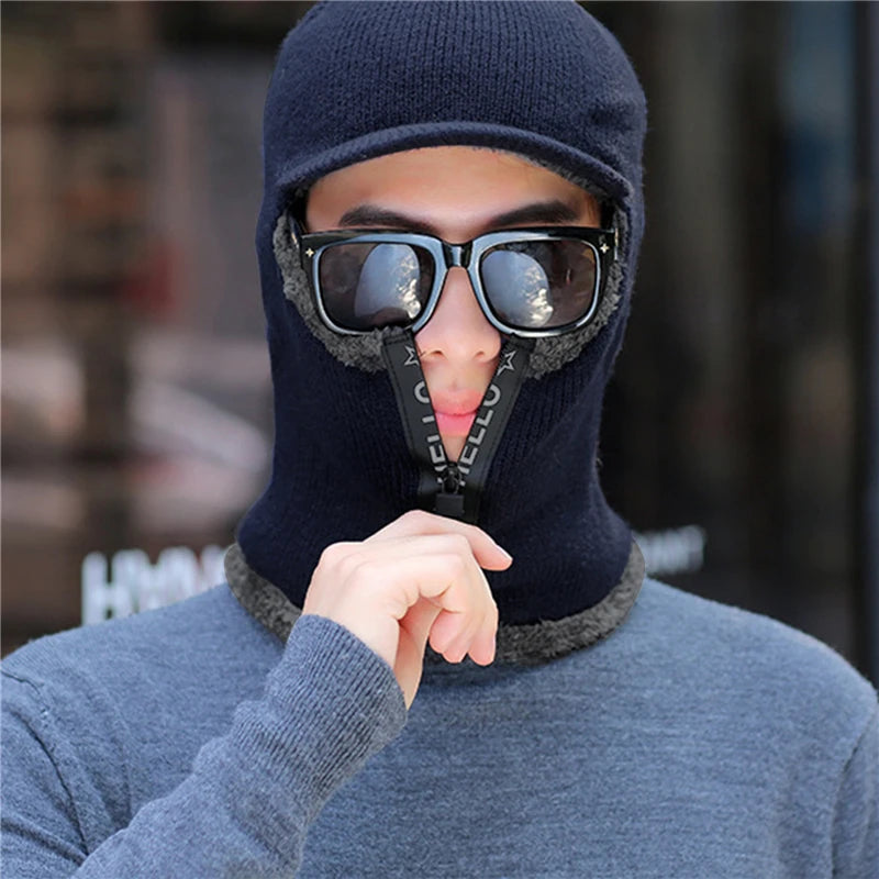 Men's Winter Warm Knit Hat | Windproof Ear Protection Cap