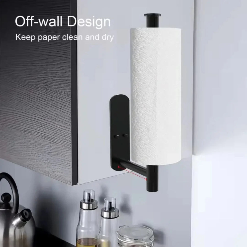 Paper Towel Holder, Multifunctional Storage Rack for Cling Film & Toilet Paper, Kitchen Bathroom