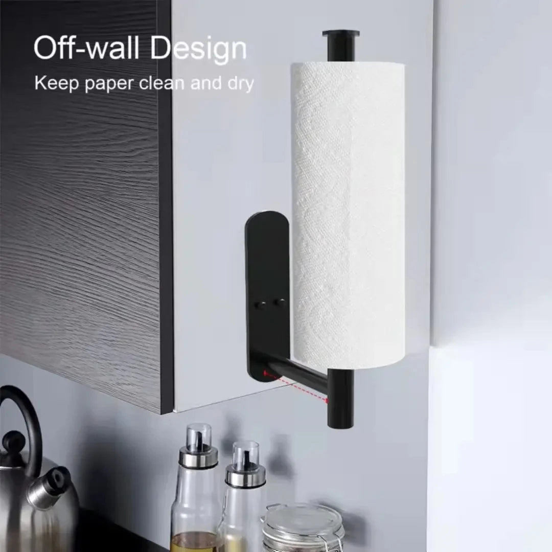 Paper Towel Holder, Multifunctional Storage Rack for Cling Film & Toilet Paper, Kitchen Bathroom
