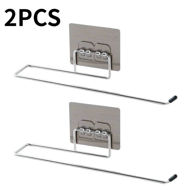 4/1PCS Kitchen Paper Holder Towel Storage Hook Toilet Paper Holder Towel Stand Storage Rack Tissue Holder Bathroom Organizer