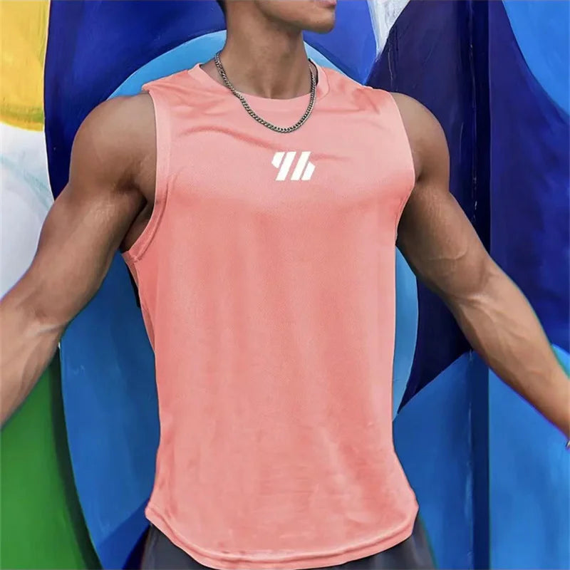 Men's Mesh Sleeveless Gym Vest | Running & Fitness Tank Top