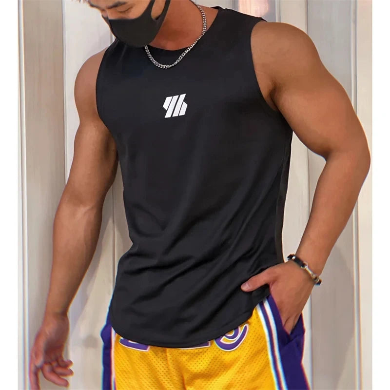 Men's Mesh Sleeveless Gym Vest | Running & Fitness Tank Top