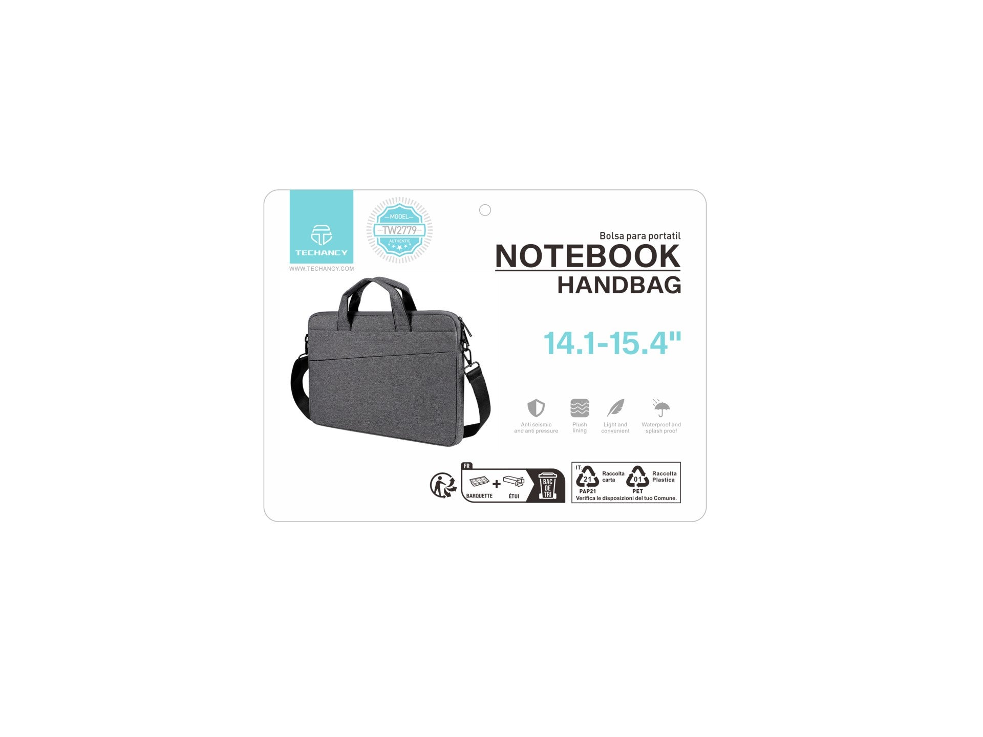Techancy TW2779 Laptop Bag | 14"-15.4" | Black